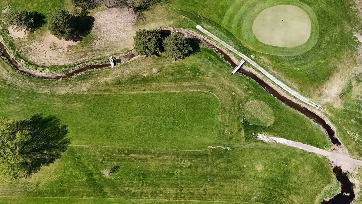 Overhead view of Poco Creek Golf Course in Aurora, NE