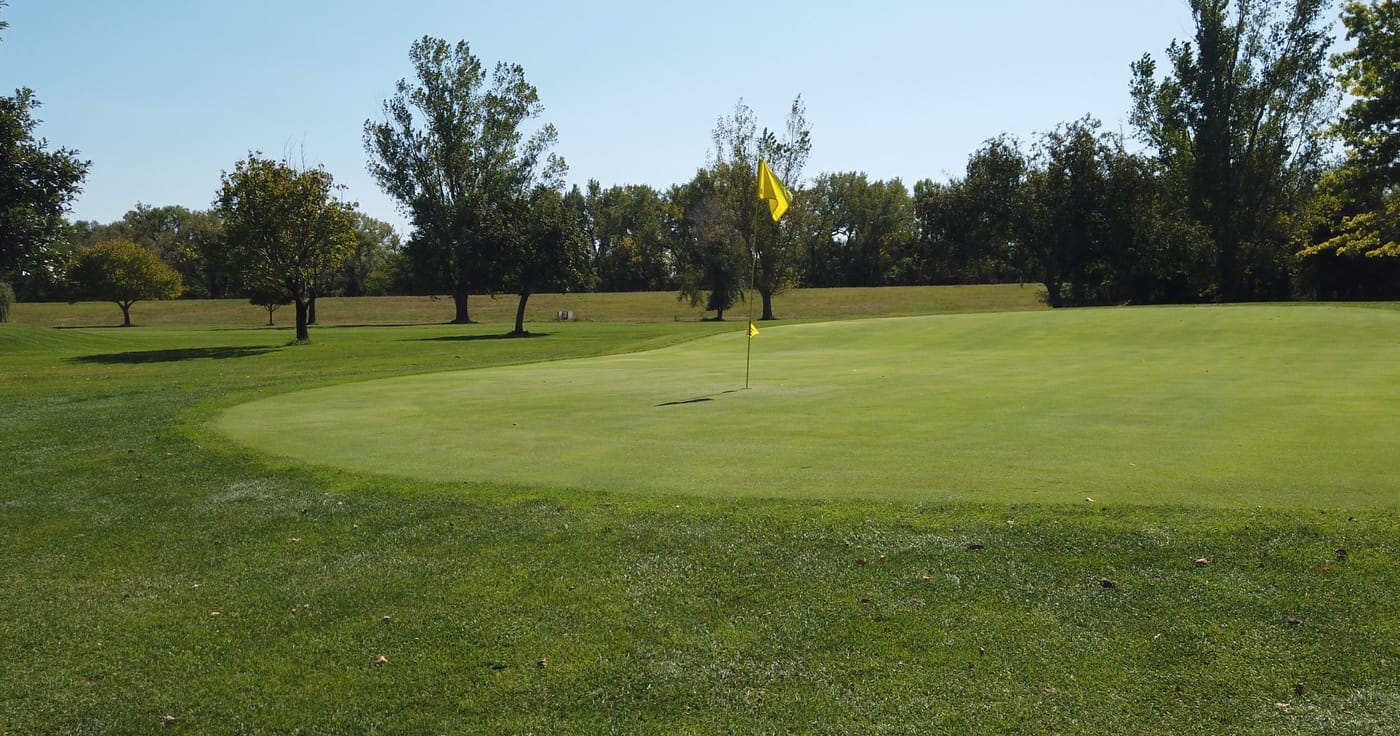 Hole #5 green at Van Berg Golf Course In Columbus, NE