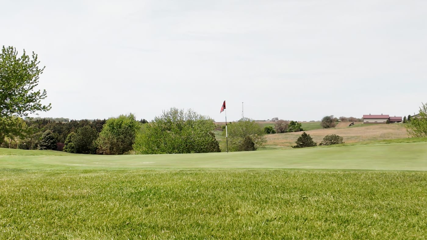 Scenic countryside views from the greens at Club 91 Golf Course in Leigh, Nebraska.
