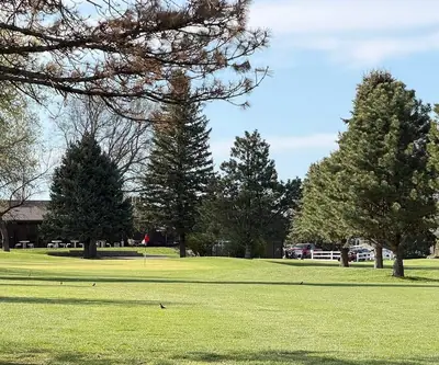 Hole 9 fairway at O'Neill Golf Club, a 532-yard par 5 from the gold tees